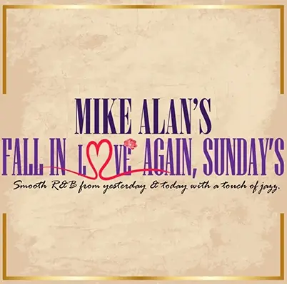 A picture of the cover of mike alan 's fall in love again, sundays.