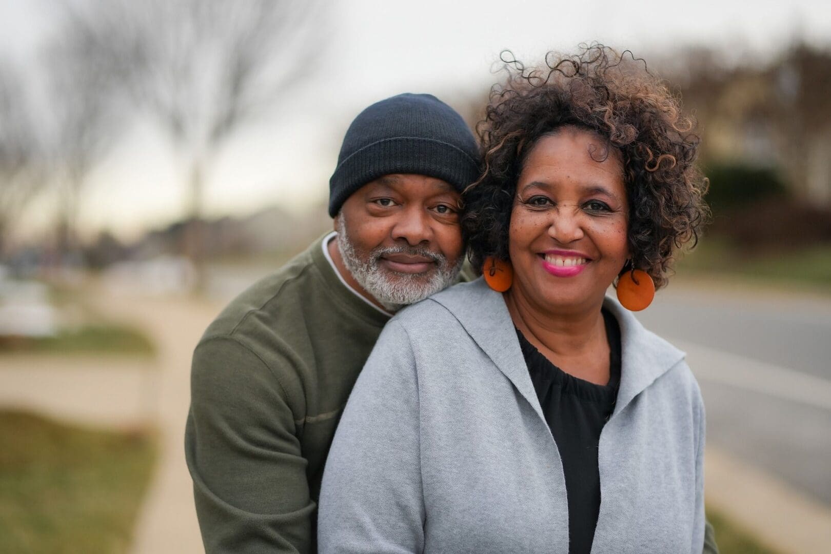 A man and woman posing for the camera.